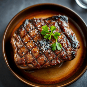 Beef fillet with green pepper sauce